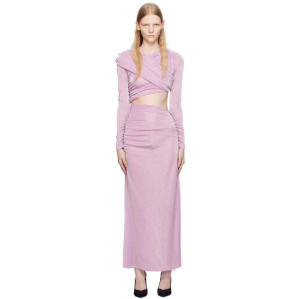  MSGM Pink Cutout Maxi Dress 232443F055002