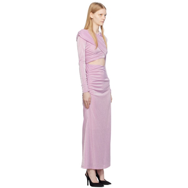  MSGM Pink Cutout Maxi Dress 232443F055002