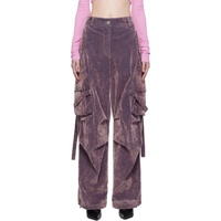 MSGM Purple Flocked Jeans 232443F069007