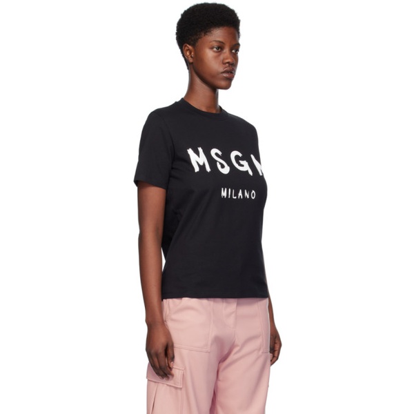  MSGM Black Solid Color T-Shirt 241443F110011
