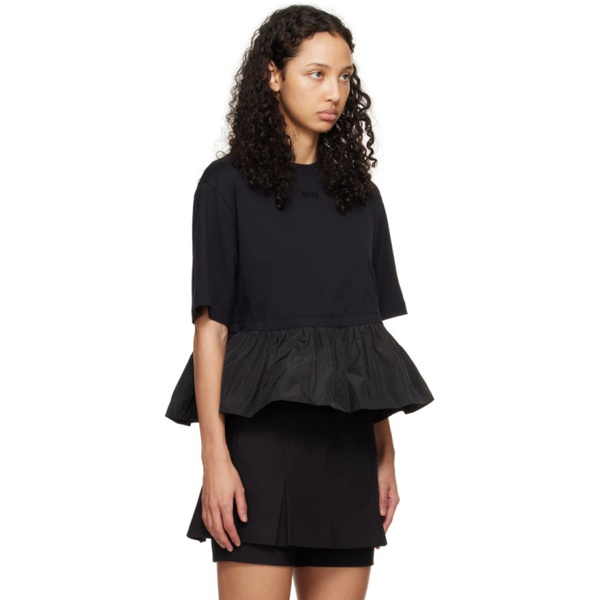  MSGM Black Peplum T-Shirt 241443F110001