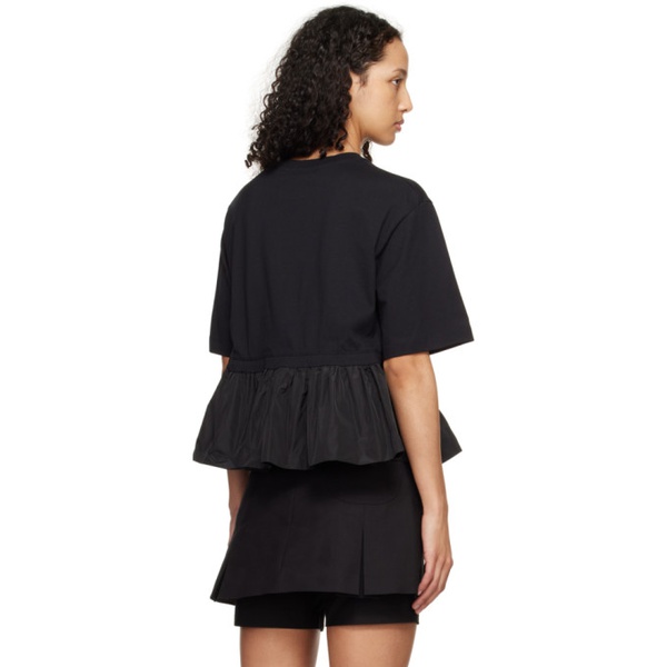  MSGM Black Peplum T-Shirt 241443F110001