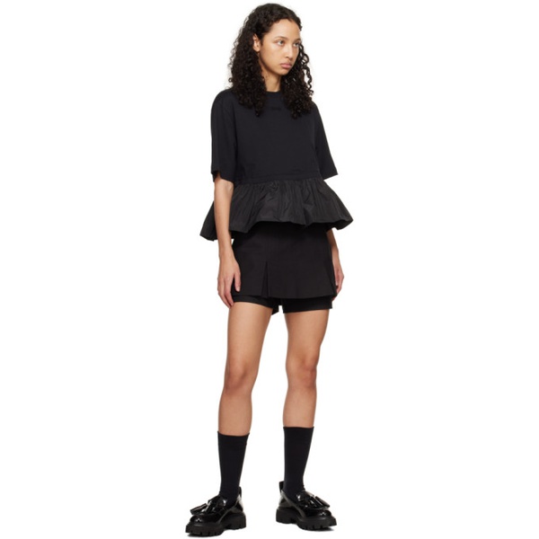  MSGM Black Peplum T-Shirt 241443F110001