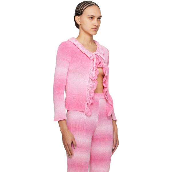 MSGM Pink Self-Tie Cardigan 241443F095000