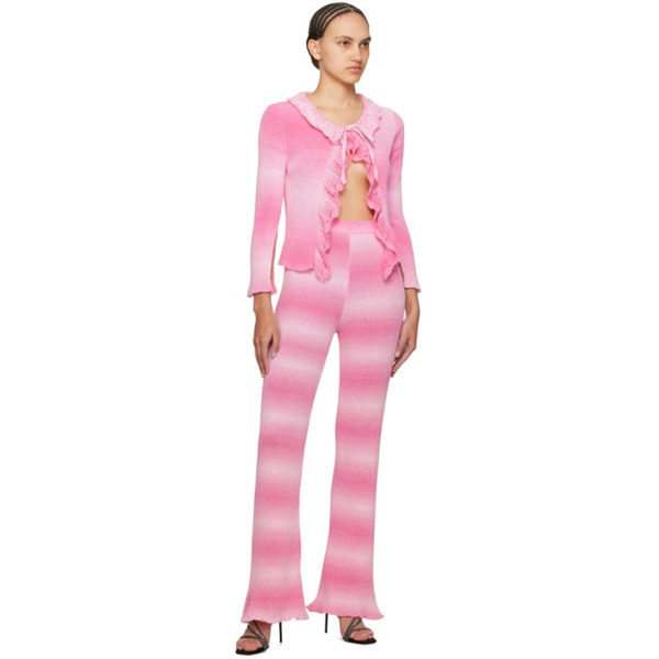  MSGM Pink Self-Tie Cardigan 241443F095000