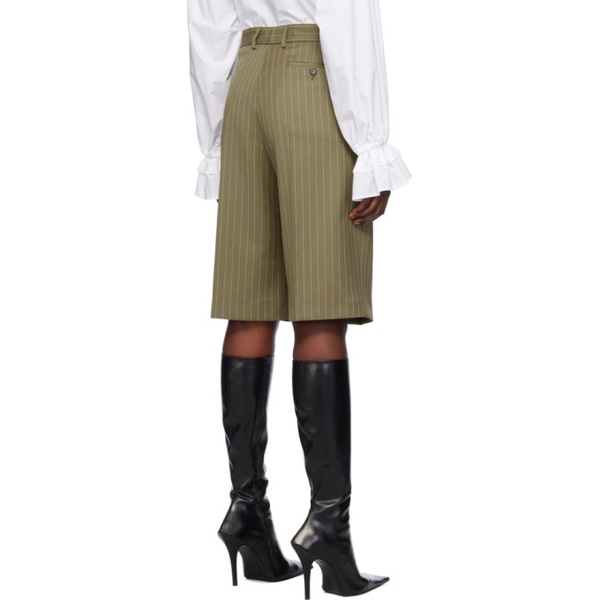  MSGM Khaki Pinstripe Shorts 241443F088003