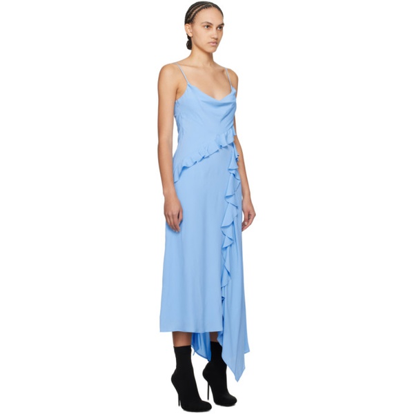  MSGM Blue Ruffle Maxi Dress 241443F055005