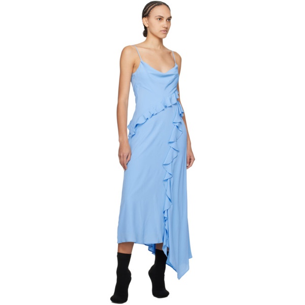  MSGM Blue Ruffle Maxi Dress 241443F055005