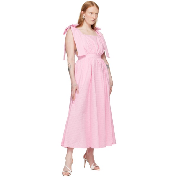 MSGM Pink Bow Maxi Dress 241443F055001