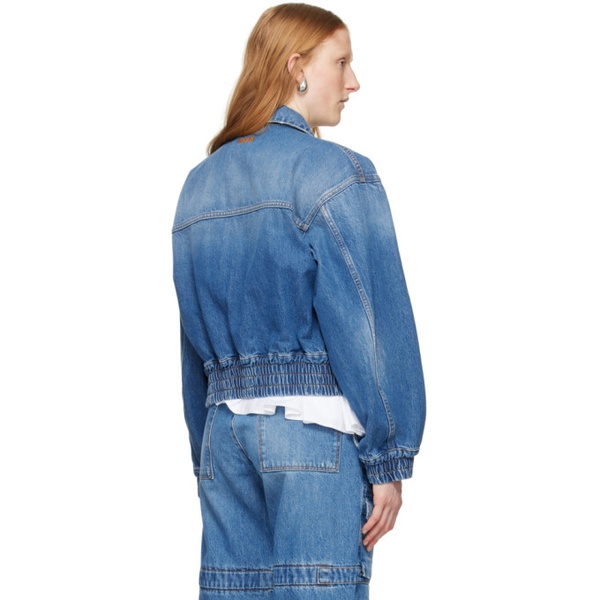  MSGM Indigo Oversized Denim Jacket 241443F060000