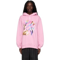 MSGM Pink Space Kitten Galaxy Hoodie 222443F097009