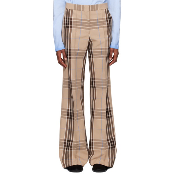  MSGM Beige Check Trousers 241443F087013