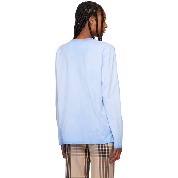  MSGM Blue Faded Long Sleeve T-Shirt 241443F110015