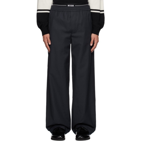  MSGM Navy Layered Trousers 232443M191005