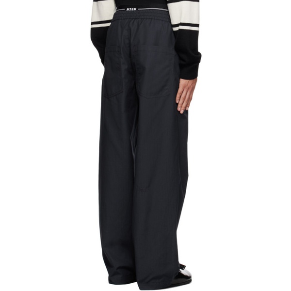  MSGM Navy Layered Trousers 232443M191005