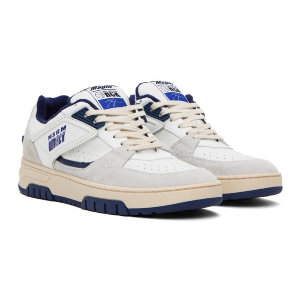  MSGM White & Navy New RCK Sneakers 232443M237000