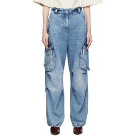 MSGM Blue Cargo Pocket Jeans 232443F069006