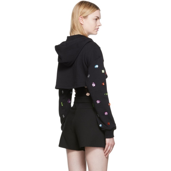  MSGM Black Cropped Hoodie 222443F097000