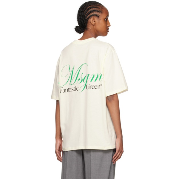  MSGM 오프화이트 Off-White Printed T-Shirt 232443F110001