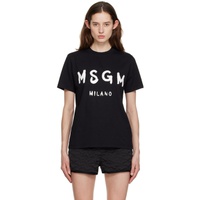 MSGM Black Printed T-Shirt 231443F110021
