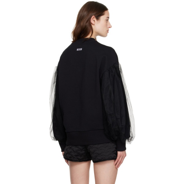  MSGM Black Layered Sweatshirt 231443F098000