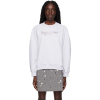 MSGM Gray Crystal-Cut Sweatshirt 222443F098007