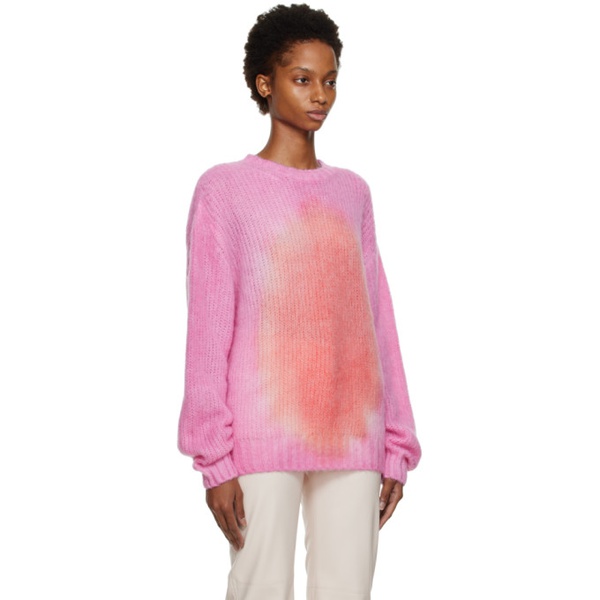  MSGM Pink Tie-Dye Sweater 222443F098000