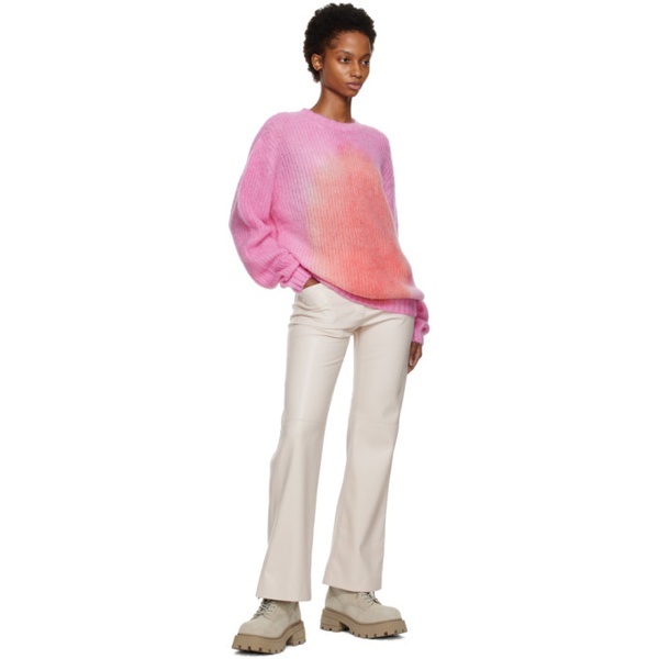  MSGM Pink Tie-Dye Sweater 222443F098000