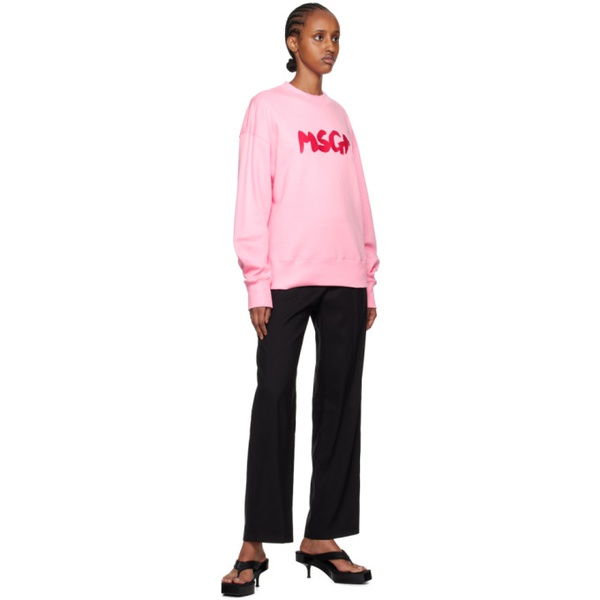  MSGM Pink Printed Sweatshirt 232443F096009