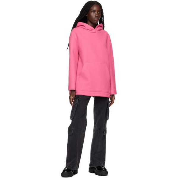  MSGM Pink Brushed Hoodie 222443F097005