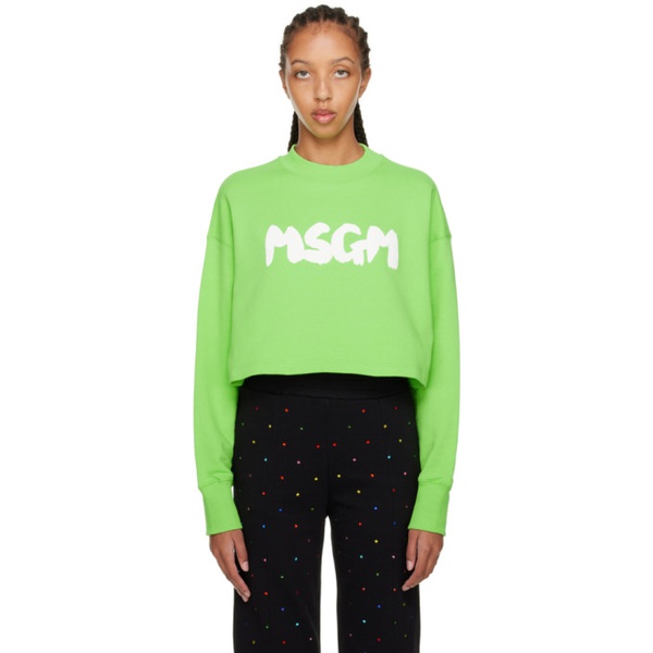  MSGM Green Felpa Sweatshirt 222443F098003