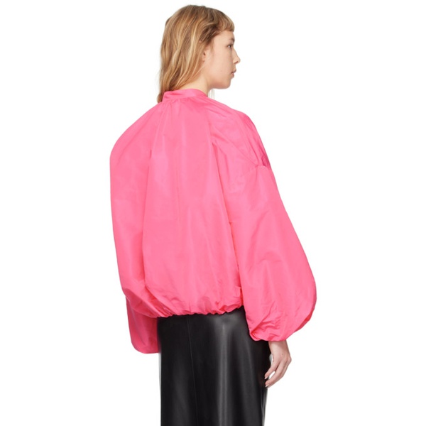  MSGM Pink Balloon Sleeve Bomber Jacket 231443F063001