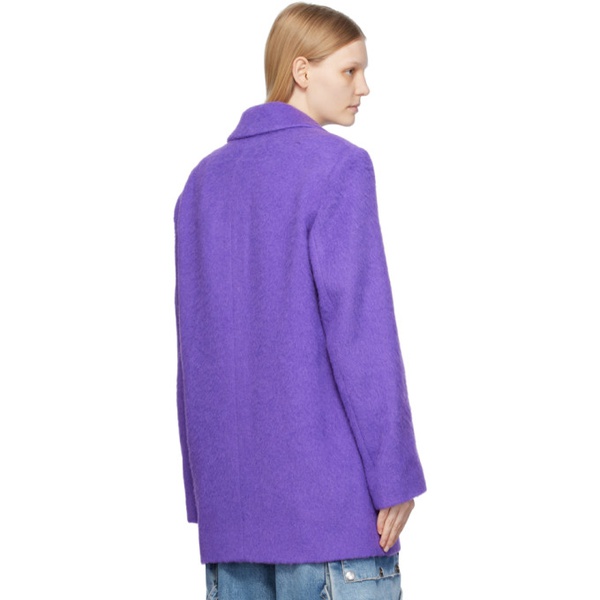  MSGM Purple Double-Breasted Coat 232443F057004