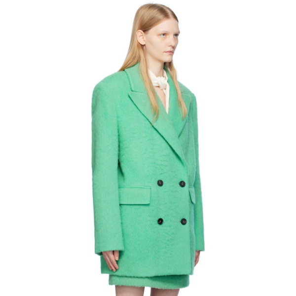  MSGM Green Double-Breasted Coat 232443F057003