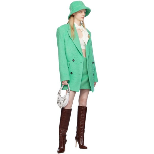  MSGM Green Double-Breasted Coat 232443F057003