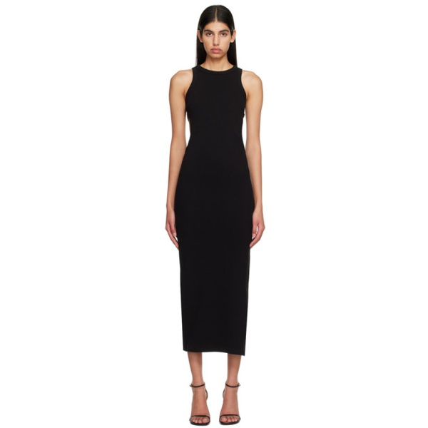  MSGM Black Cutout Midi Dress 231443F054003