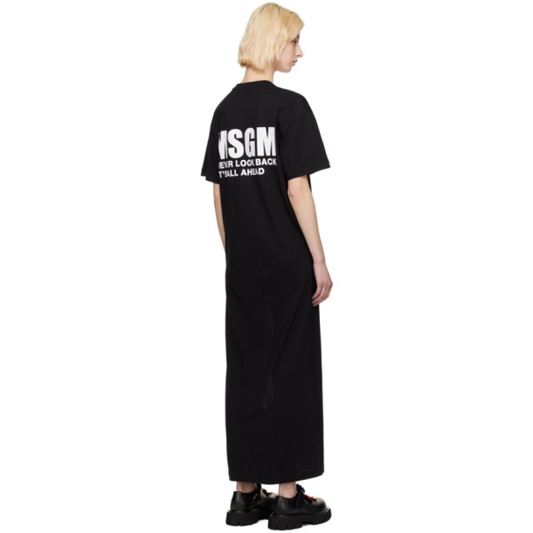  MSGM Black Side Slit Maxi Dress 231443F055001