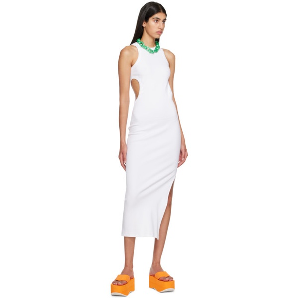  MSGM White Cutout Midi Dress 231443F054000