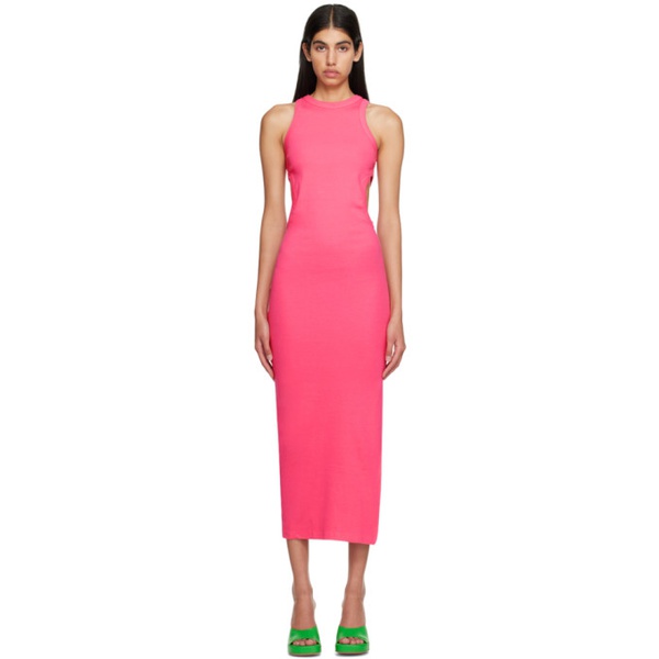  MSGM Pink Cutout Midi Dress 231443F054001