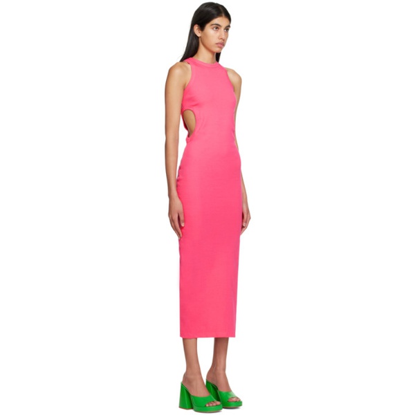  MSGM Pink Cutout Midi Dress 231443F054001