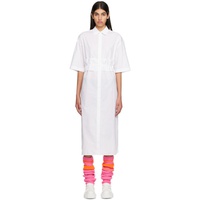 MSGM White Chemisier Midi Dress 231443F054004