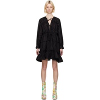 MSGM Black Ruffled Minidress 231443F052020