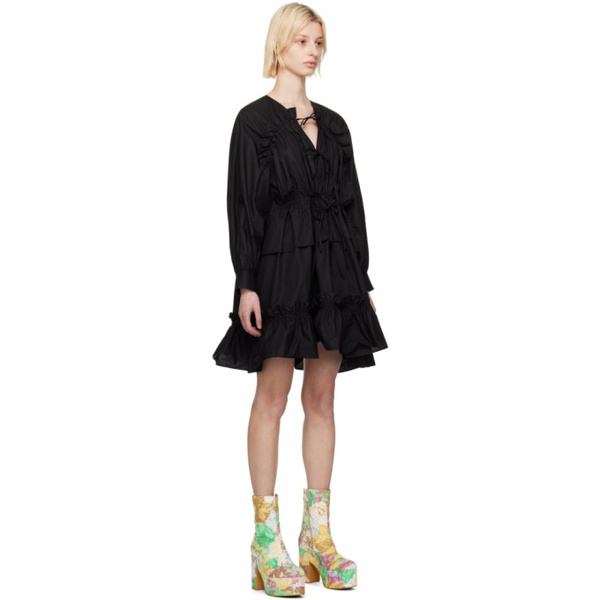  MSGM Black Ruffled Minidress 231443F052020