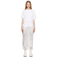 MSGM White Layered Maxi Dress 231443F055009