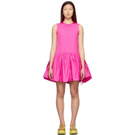 MSGM Pink Jacquard Taffeta Dress 221443F052005