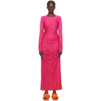 MSGM Pink Gathererd Maxi Dress 232443F055000