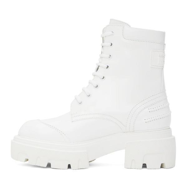  MSGM White Lace-Up Boots 222443F113000