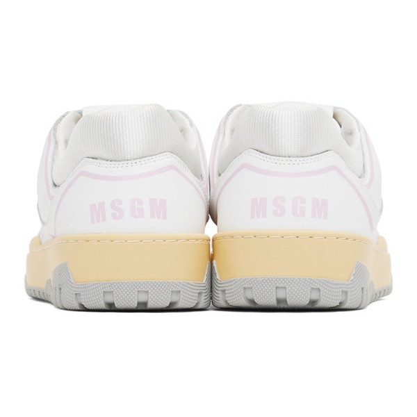  MSGM White & Pink R에트로 ETRO Basketball Sneakers 231443F128001