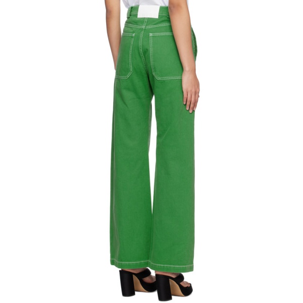  MSGM Green Baggy Jeans 231443F069004