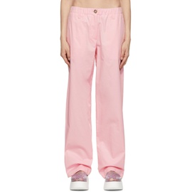 MSGM Pink Cotton Trousers 221443F087003